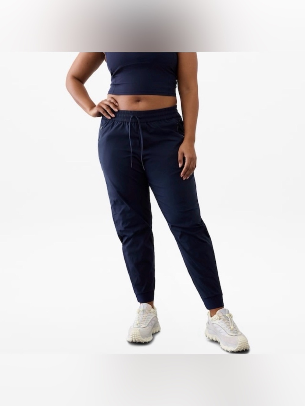 NWT Athleta Trekkie Relaxed Mid Rise Jogger SP25 Navy Blue Size 3X Plus
